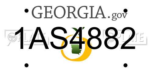 1AS4882 Georgia License Plate