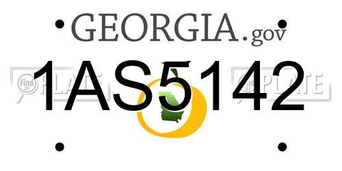 1AS5142 Georgia License Plate