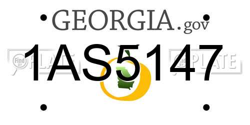 1AS5147 Georgia License Plate