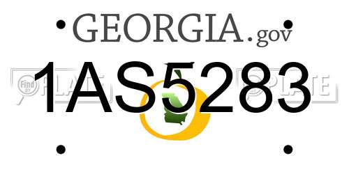 1AS5283 Georgia License Plate