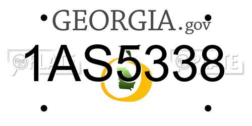 1AS5338 Georgia License Plate
