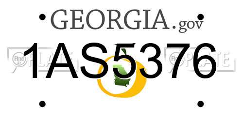 1AS5376 Georgia License Plate