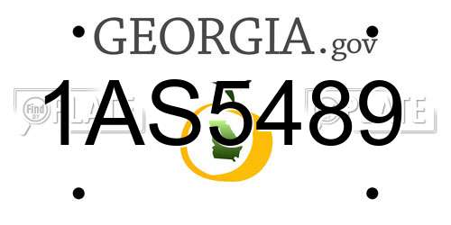 1AS5489 Georgia License Plate