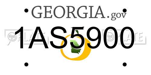 1AS5900 Georgia License Plate