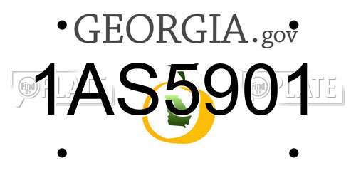 1AS5901 Georgia License Plate