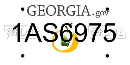 1AS6975 Georgia License Plate