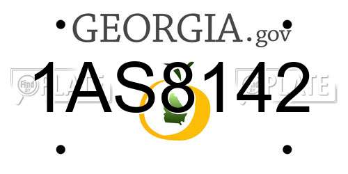 1AS8142 Georgia License Plate