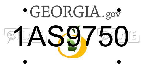 1AS9750 Georgia License Plate
