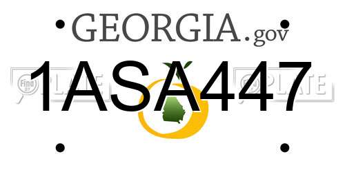 1ASA447 Georgia License Plate