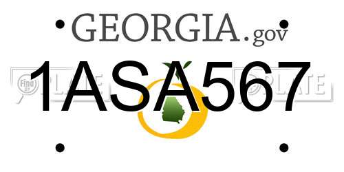1ASA567 Georgia License Plate