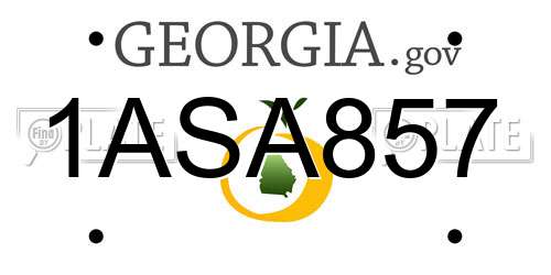 1ASA857 Georgia License Plate