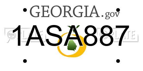 1ASA887 Georgia License Plate