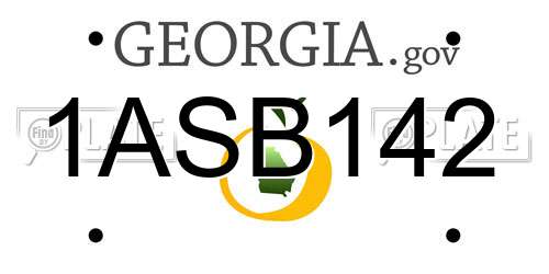 1ASB142 Georgia License Plate