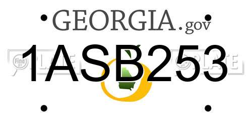 1ASB253 Georgia License Plate