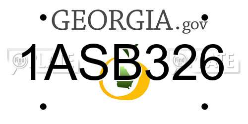 1ASB326 Georgia License Plate