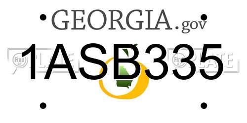 1ASB335 Georgia License Plate