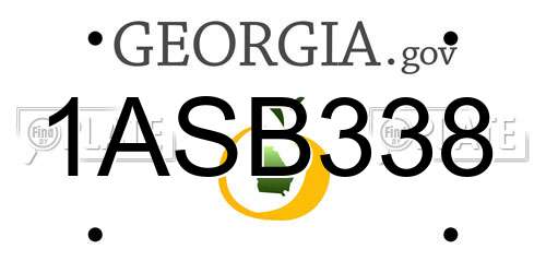 1ASB338 Georgia License Plate