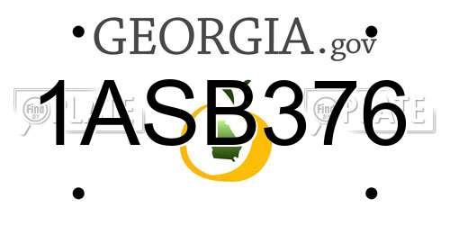 1ASB376 Georgia License Plate