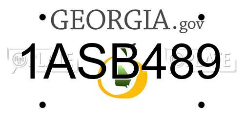 1ASB489 Georgia License Plate