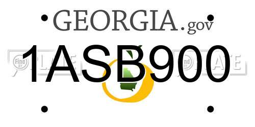 1ASB900 Georgia License Plate