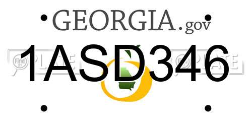 1ASD346 Georgia License Plate