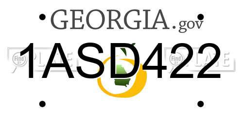 1ASD422 Georgia License Plate