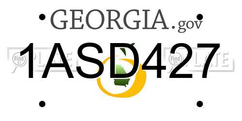 1ASD427 Georgia License Plate