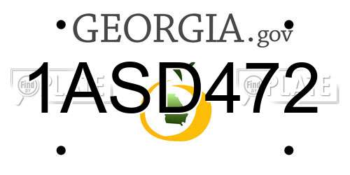 1ASD472 Georgia License Plate