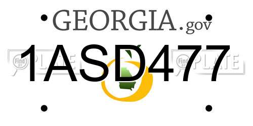 1ASD477 Georgia License Plate