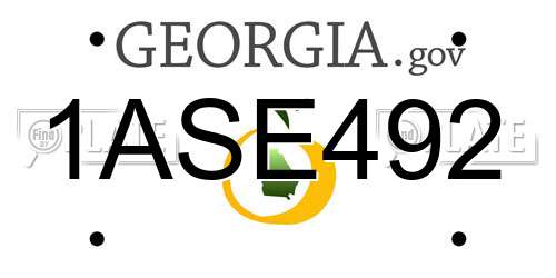 1ASE492 Georgia License Plate