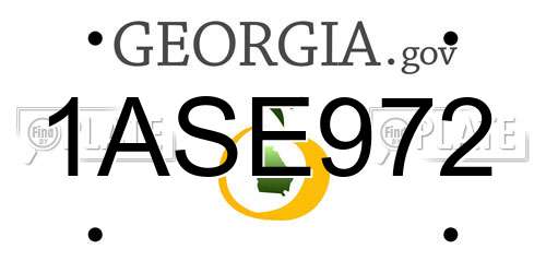 1ASE972 Georgia License Plate
