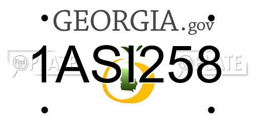 1ASI258 Georgia License Plate