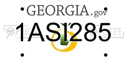 1ASI285 Georgia License Plate