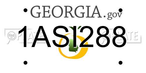 1ASI288 Georgia License Plate