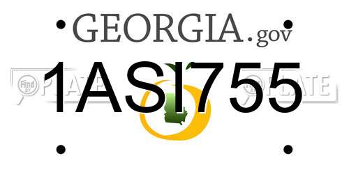 1ASI755 Georgia License Plate