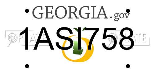 1ASI758 Georgia License Plate