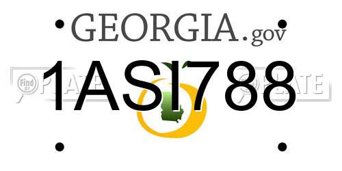 1ASI788 Georgia License Plate