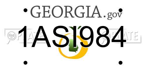 1ASI984 Georgia License Plate