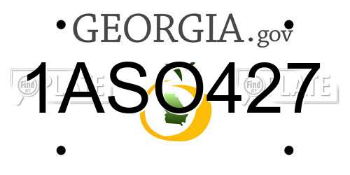 1ASO427 Georgia License Plate