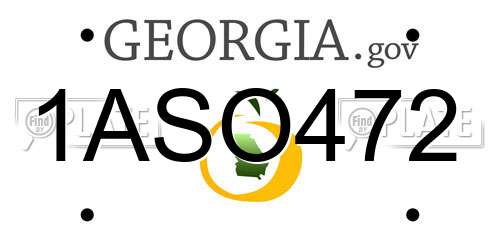 1ASO472 Georgia License Plate