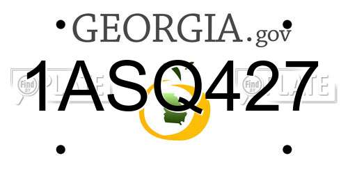 1ASQ427 Georgia License Plate