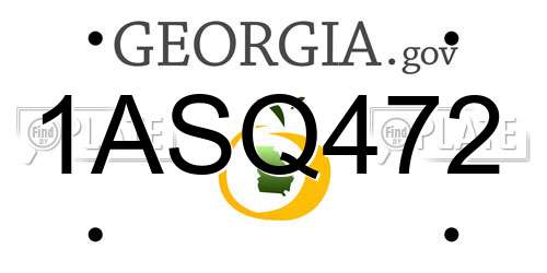 1ASQ472 Georgia License Plate