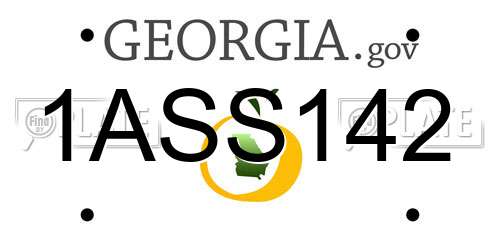 1ASS142 Georgia License Plate