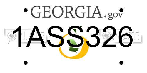1ASS326 Georgia License Plate