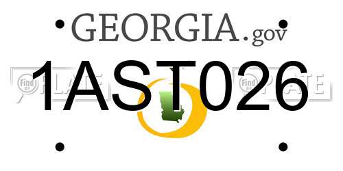 1AST026 Georgia License Plate