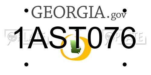 1AST076 Georgia License Plate