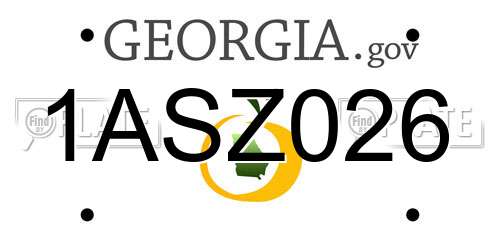 1ASZ026 Georgia License Plate