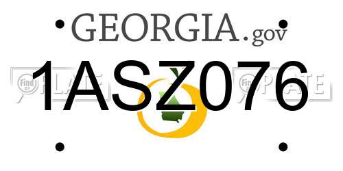 1ASZ076 Georgia License Plate