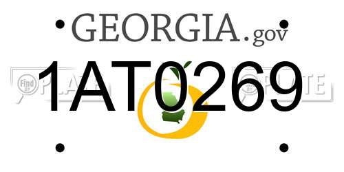 1AT0269 Georgia License Plate