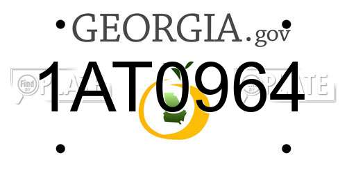 1AT0964 Georgia License Plate